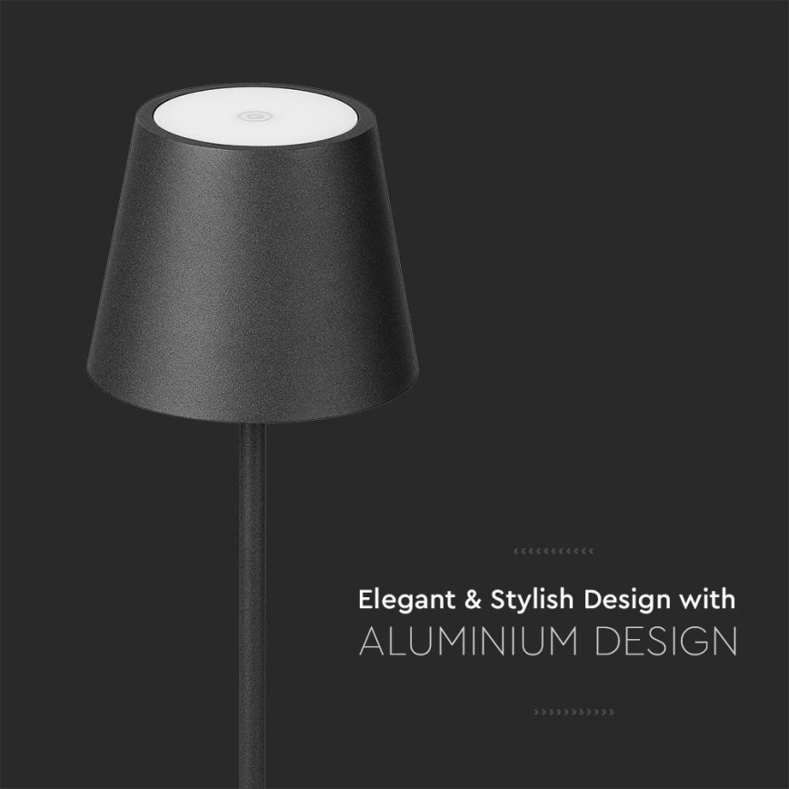 LED Dimmable rechargeable floor lamp 3in1 LED/4W/5V 4400 mAh 3000K IP54 black