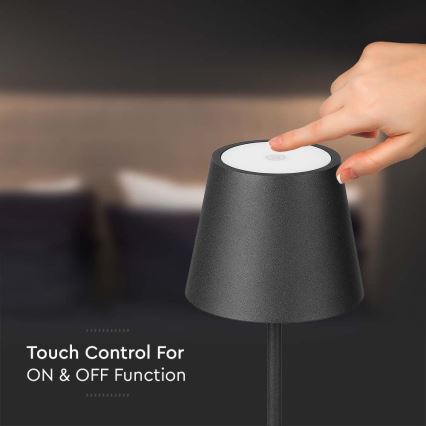 LED Dimmable rechargeable floor lamp 3in1 LED/4W/5V 4400 mAh 3000K IP54 black