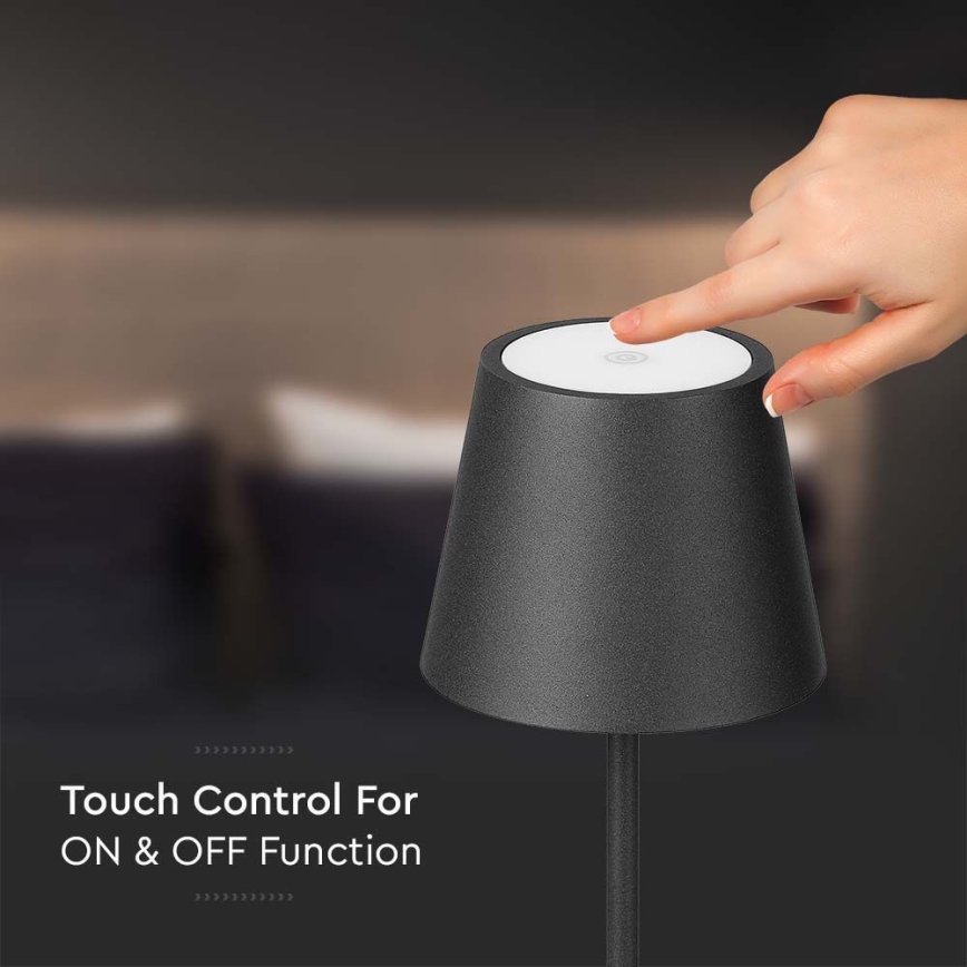 LED Dimmable rechargeable floor lamp 3in1 LED/4W/5V 4400 mAh 3000K IP54 black