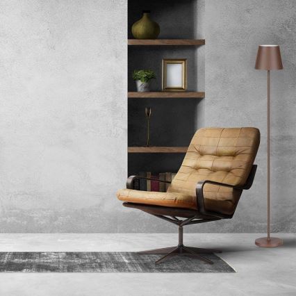 LED Dimmable rechargeable floor lamp 3in1 LED/4W/5V 4400 mAh 3000K IP54 brown