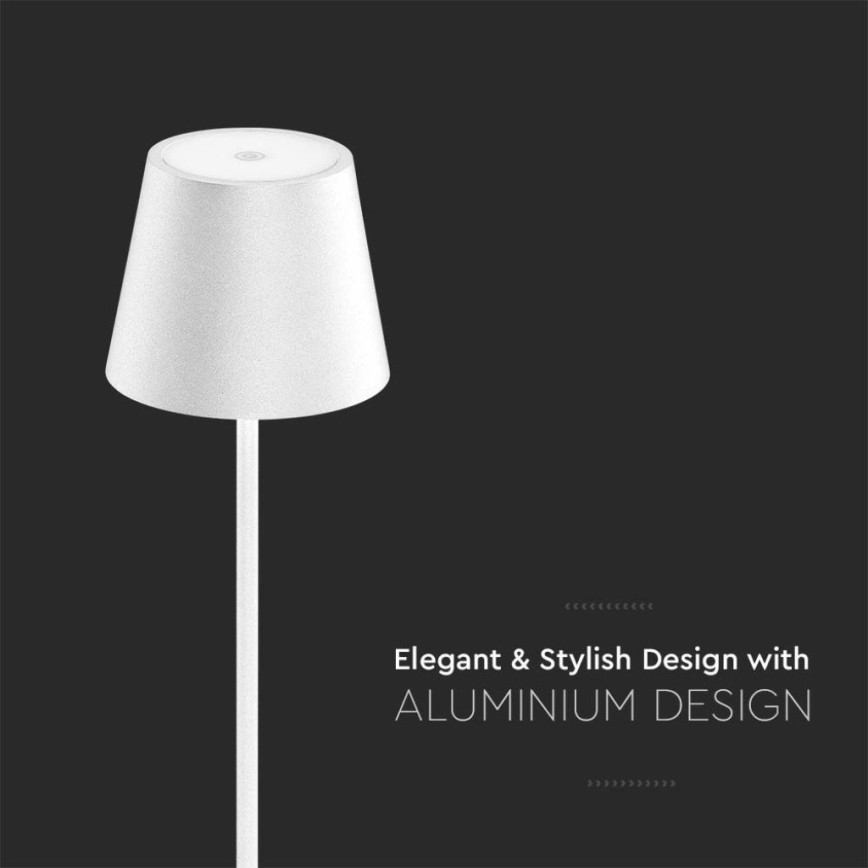 LED Dimmable rechargeable floor lamp 3in1 LED/4W/5V 4400 mAh 3000K IP54 white