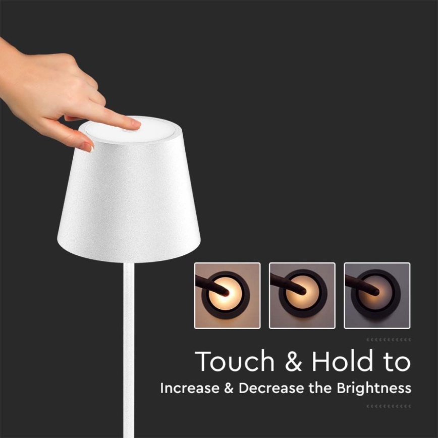LED Dimmable rechargeable floor lamp 3in1 LED/4W/5V 4400 mAh 3000K IP54 white