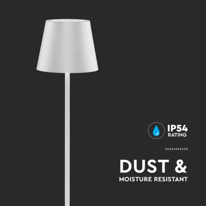 LED Dimmable rechargeable floor lamp 3in1 LED/4W/5V 4400 mAh 3000K IP54 white
