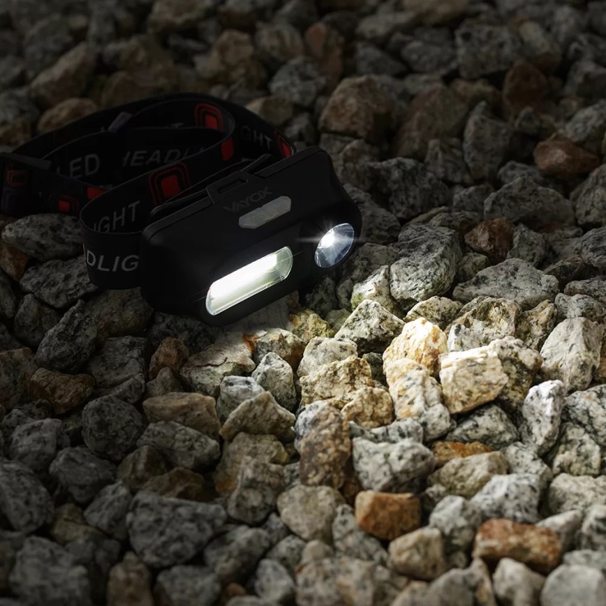 LED Dimmable rechargeable headlamp 2xLED/5V IP44 210 shiny 2000 mAh