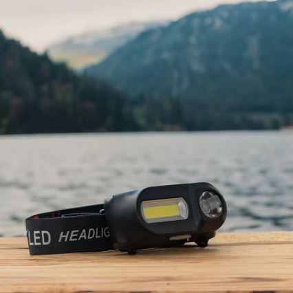 LED Dimmable rechargeable headlamp 2xLED/5V IP44 210 shiny 2000 mAh