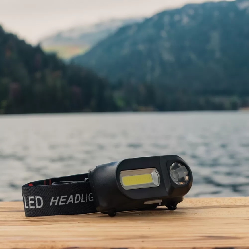 LED Dimmable rechargeable headlamp 2xLED/5V IP44 210 shiny 2000 mAh