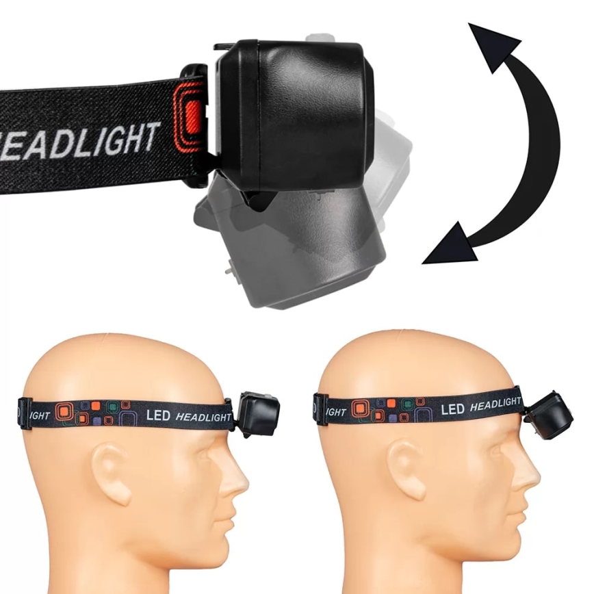 LED Dimmable rechargeable headlamp 2xLED/5V IP44 210 shiny 2000 mAh