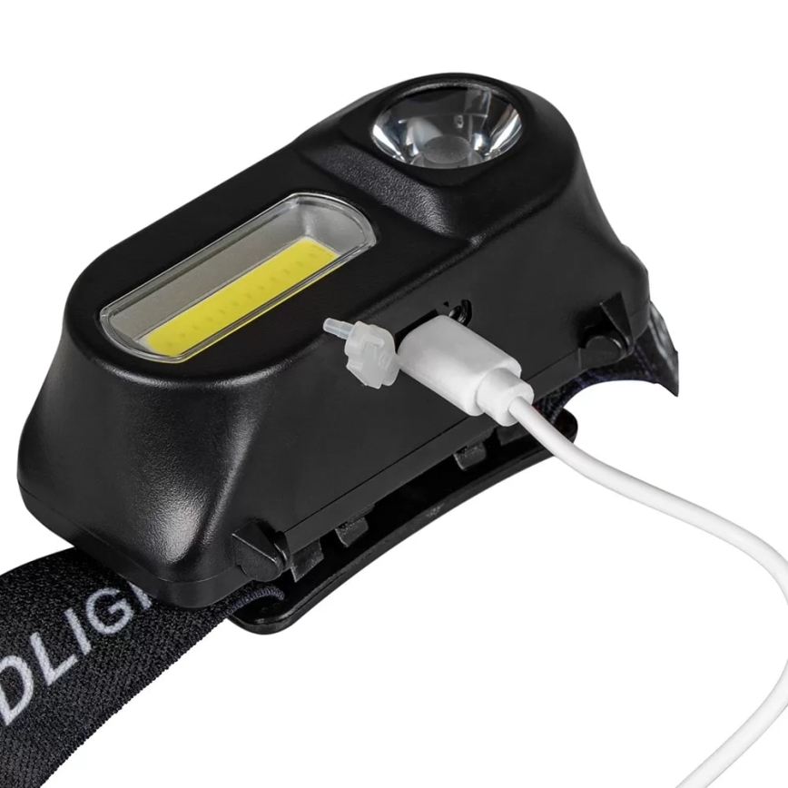 LED Dimmable rechargeable headlamp 2xLED/5V IP44 210 shiny 2000 mAh