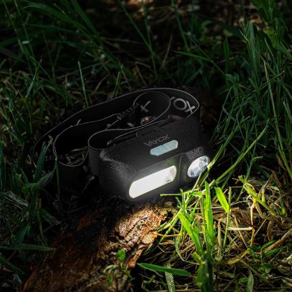 LED Dimmable rechargeable headlamp 2xLED/5V IPX4 250 shiny 2000 mAh