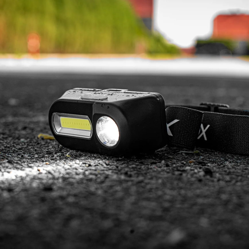 LED Dimmable rechargeable headlamp 2xLED/5V IPX4 250 shiny 2000 mAh