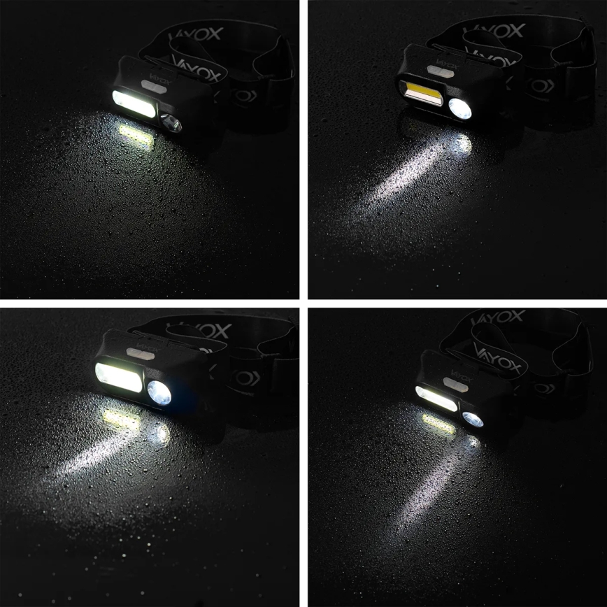 LED Dimmable rechargeable headlamp 2xLED/5V IPX4 250 shiny 2000 mAh