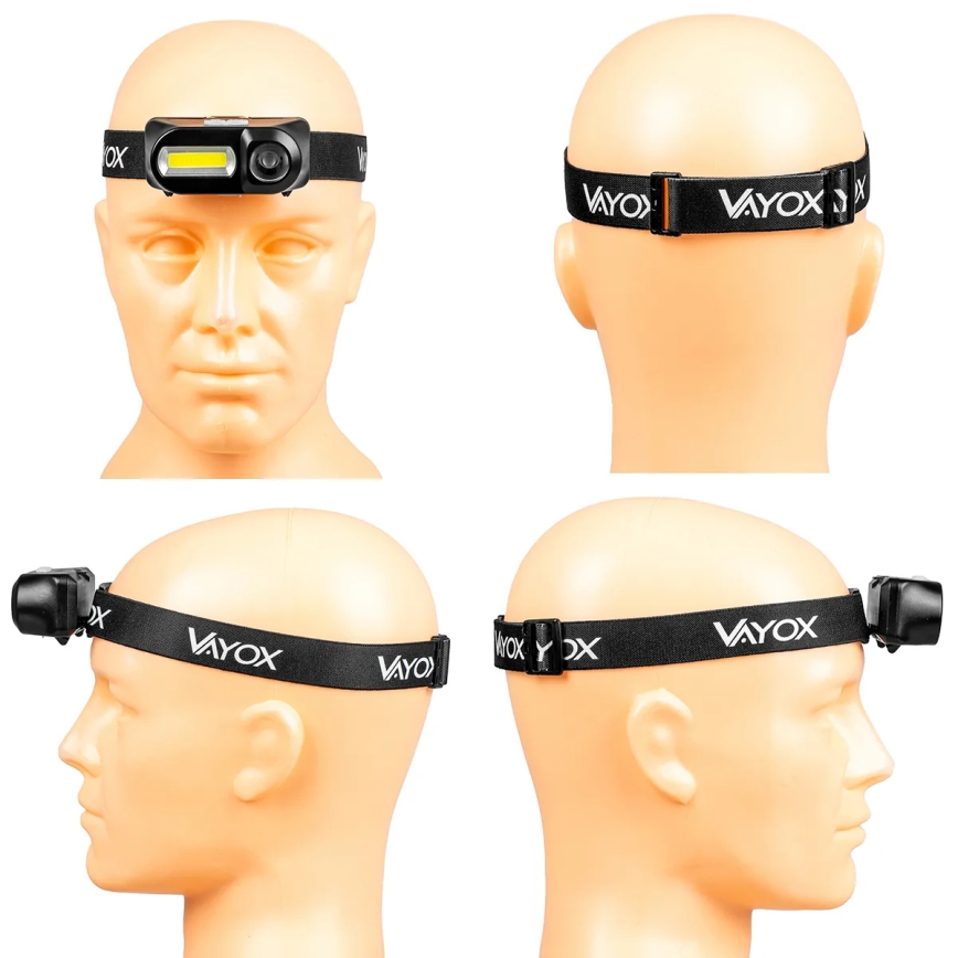 LED Dimmable rechargeable headlamp 2xLED/5V IPX4 250 shiny 2000 mAh