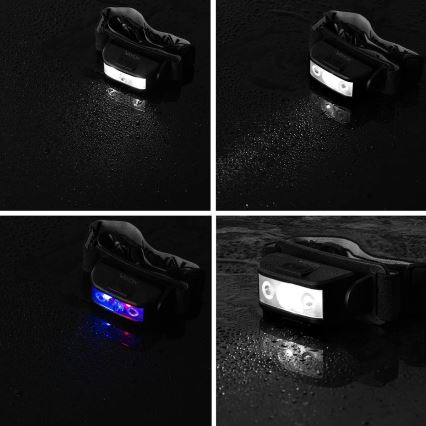 LED Dimmable rechargeable headlamp 3xLED/5V IPX4 100 shiny 1200 mAh