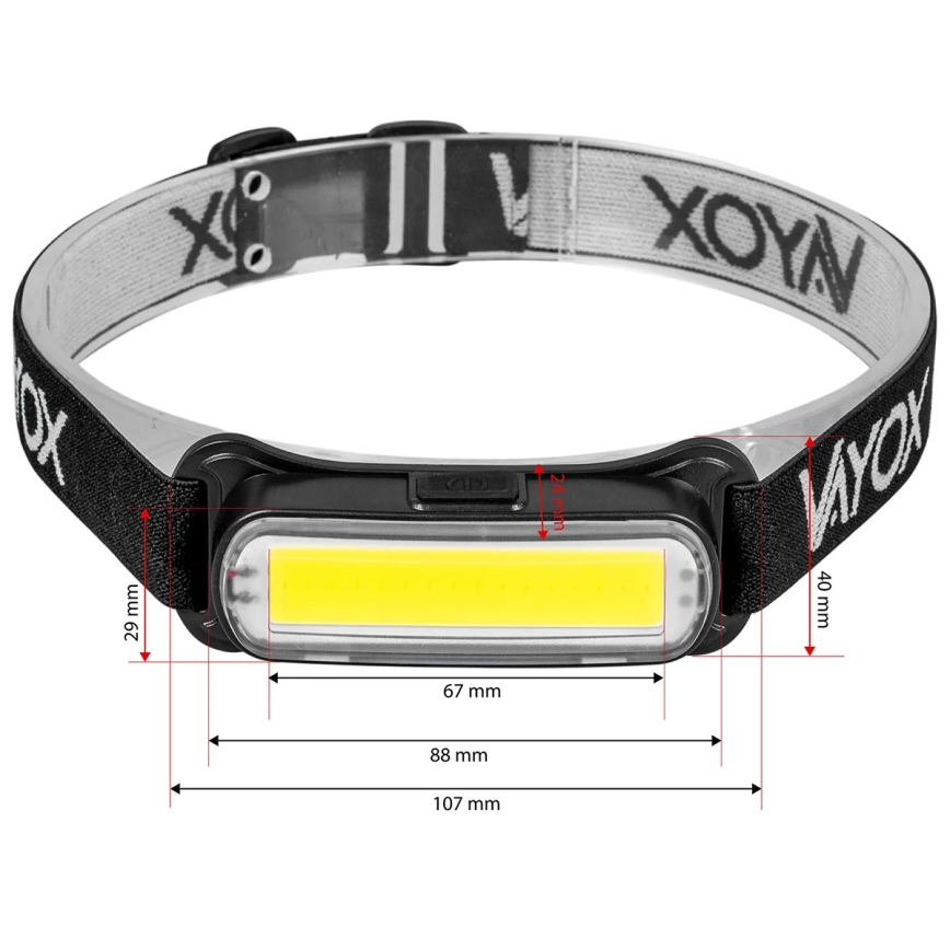 LED Dimmable rechargeable headlamp LED/5V IPX4 300 shiny 1200 mAh
