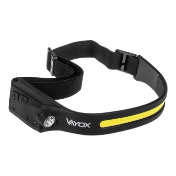 LED Dimmable rechargeable headlamp with sensor 2xLED/5V IP44 350 shiny 1200 mAh
