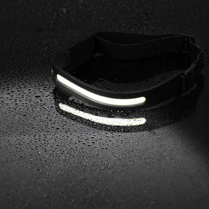 LED Dimmable rechargeable headlamp with sensor 2xLED/5V IP44 350 shiny 1200 mAh