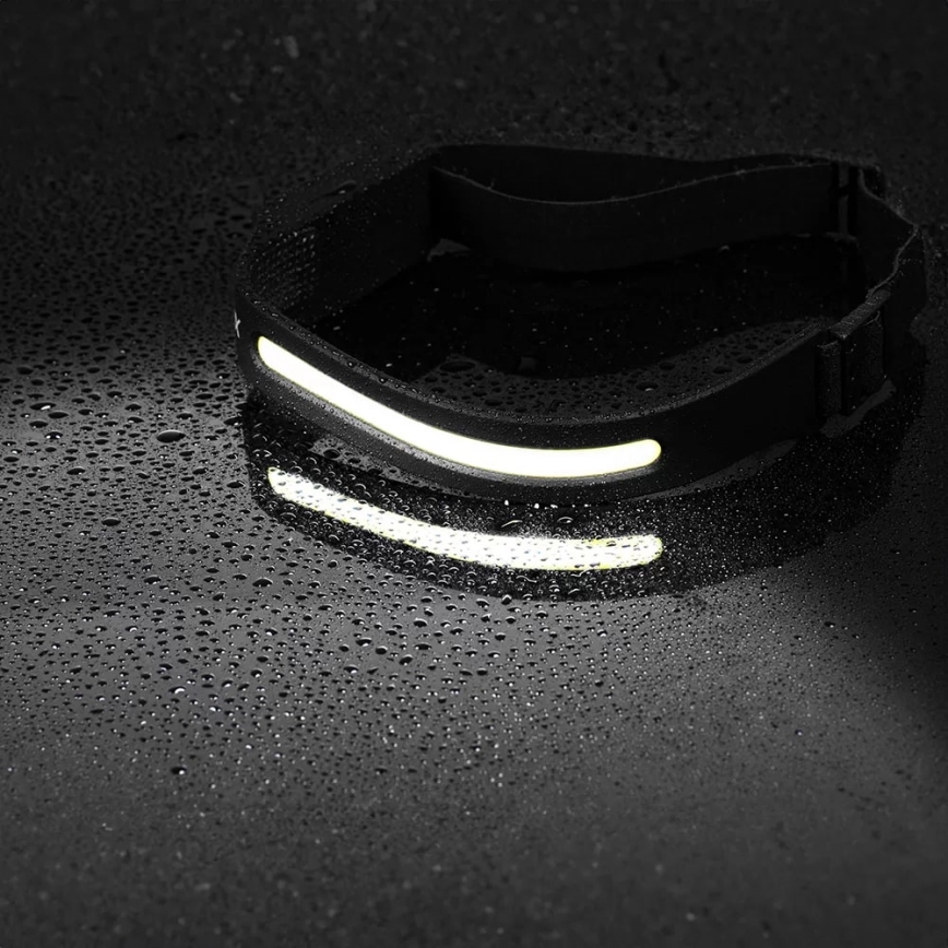 LED Dimmable rechargeable headlamp with sensor 2xLED/5V IP44 350 shiny 1200 mAh