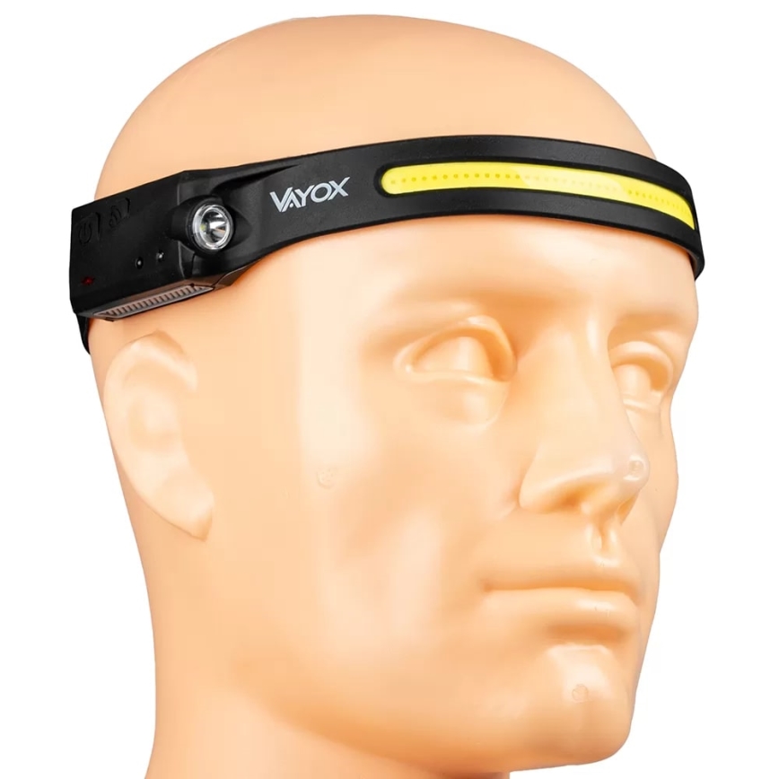 LED Dimmable rechargeable headlamp with sensor 2xLED/5V IP44 350 shiny 1200 mAh