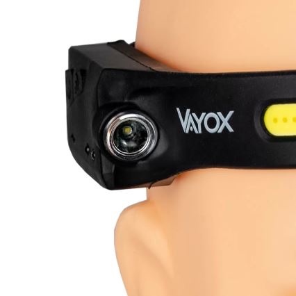 LED Dimmable rechargeable headlamp with sensor 2xLED/5V IP44 350 shiny 1200 mAh