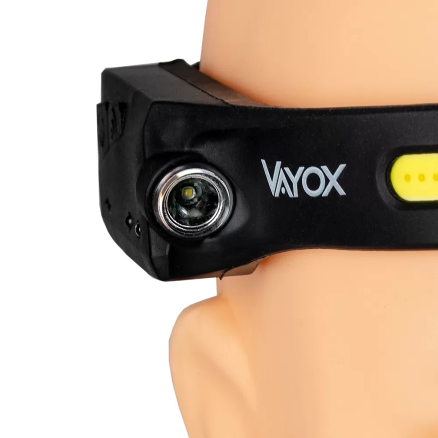LED Dimmable rechargeable headlamp with sensor 2xLED/5V IP44 350 shiny 1200 mAh