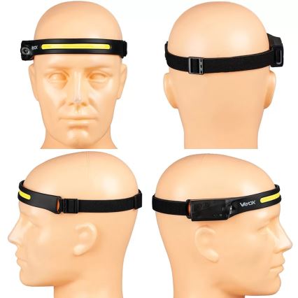 LED Dimmable rechargeable headlamp with sensor 2xLED/5V IP44 350 shiny 1200 mAh