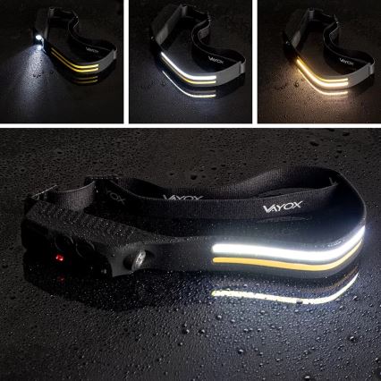 LED Dimmable rechargeable headlamp with sensor 3xLED/5V IP44 300 shiny 1200 mAh