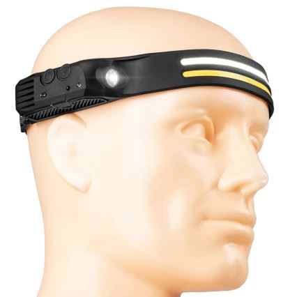 LED Dimmable rechargeable headlamp with sensor 3xLED/5V IP44 300 shiny 1200 mAh