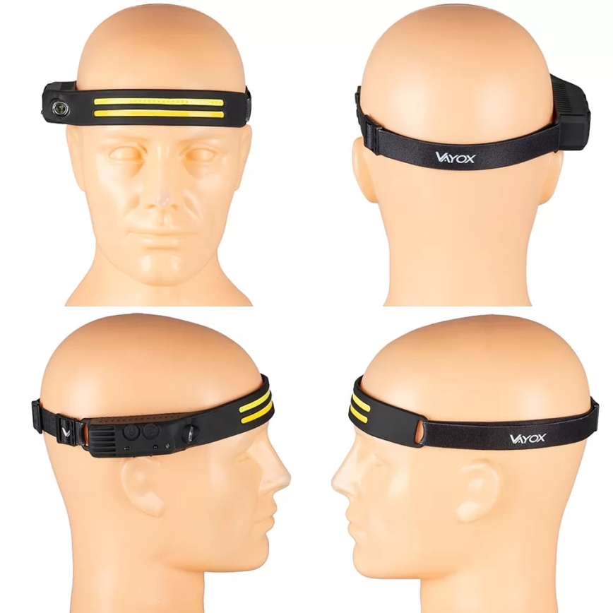 LED Dimmable rechargeable headlamp with sensor 3xLED/5V IP44 300 shiny 1200 mAh