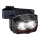 LED Dimmable rechargeable headlamp with sensor and red light 2xLED/5W/5V/3xAAA IP65 500 shiny 1200 mAh