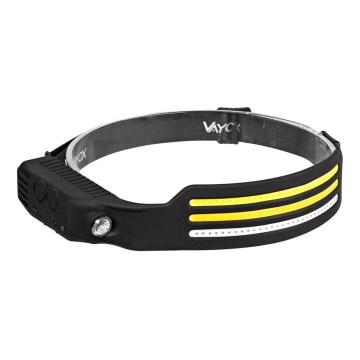 LED Dimmable rechargeable headlamp with sensor and red light 4xLED/5V IP44 300 shiny 1200 mAh