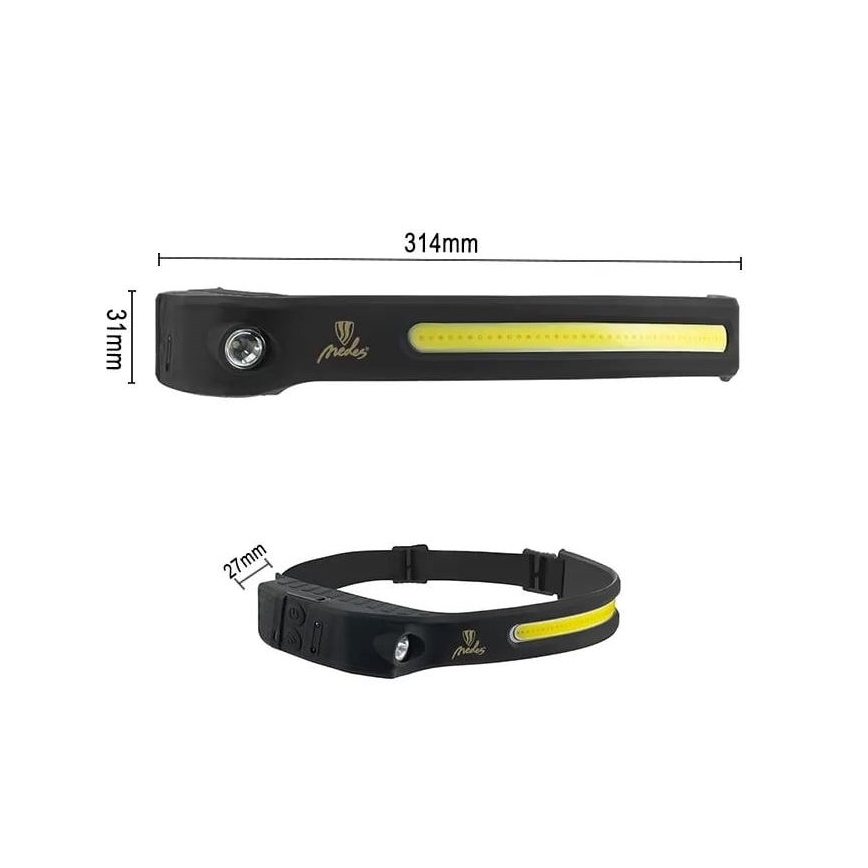 LED Dimmable rechargeable headlamp with sensor LED/8W/5V IP44 570 lm 2000 mAh