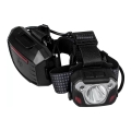 LED Dimmable rechargeable headlamp with sensor with a power bank function and red light LED/10W/5V IP44 1200 shiny 4000 mAh