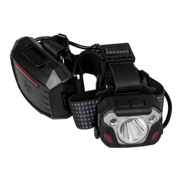 LED Dimmable rechargeable headlamp with sensor with a power bank function and red light LED/10W/5V IP44 1200 shiny 4000 mAh