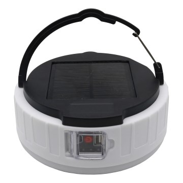 LED Dimmable rechargeable solar lamp with a power bank function K3 LED/2W/5,5V 6500K IPX4 1200 mAh black/white