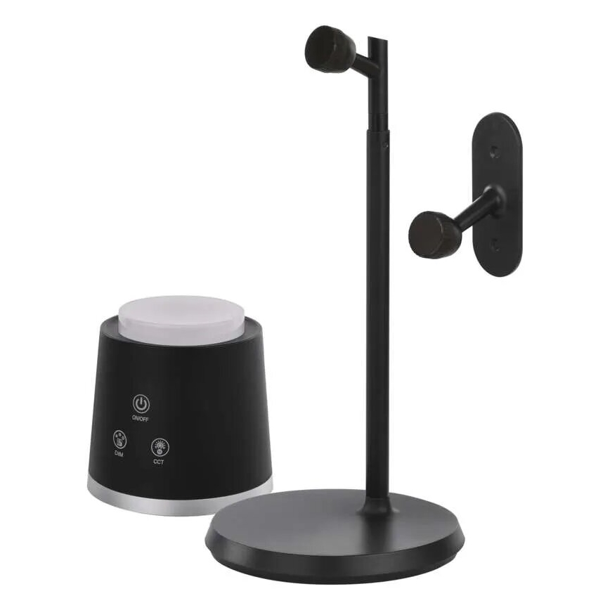 LED Dimmable rechargeable table lamp 4in1 LED/6W/3,7V 3000K/4000K/6500K 1500mAh black