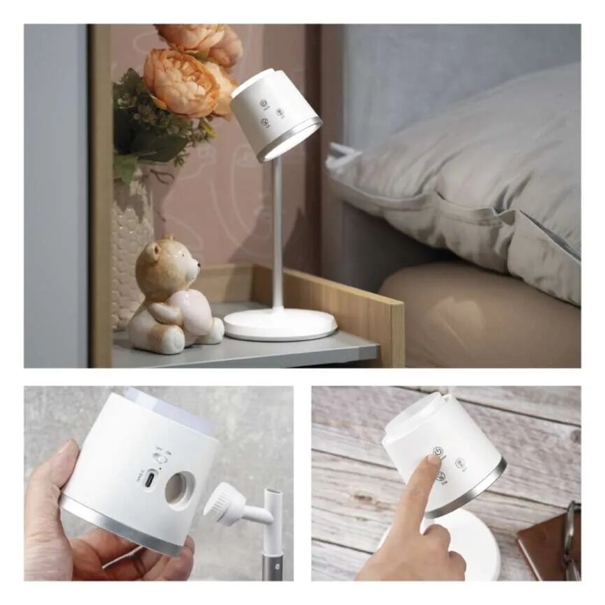 LED Dimmable rechargeable table lamp 4in1 LED/6W/3,7V 3000K/4000K/6500K 1500mAh white