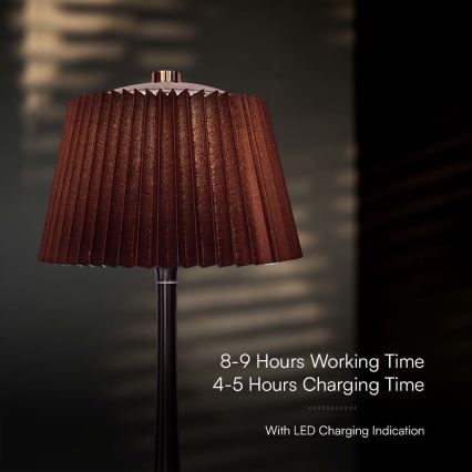 LED Dimmable rechargeable touch table lamp LED/1,5W/5V 3000/4000/6000K 1800 mAh brown