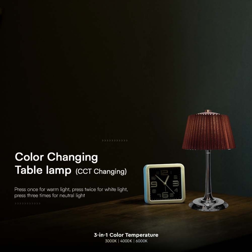 LED Dimmable rechargeable touch table lamp LED/1,5W/5V 3000/4000/6000K 1800 mAh brown