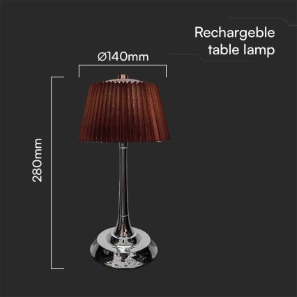 LED Dimmable rechargeable touch table lamp LED/1,5W/5V 3000/4000/6000K 1800 mAh brown