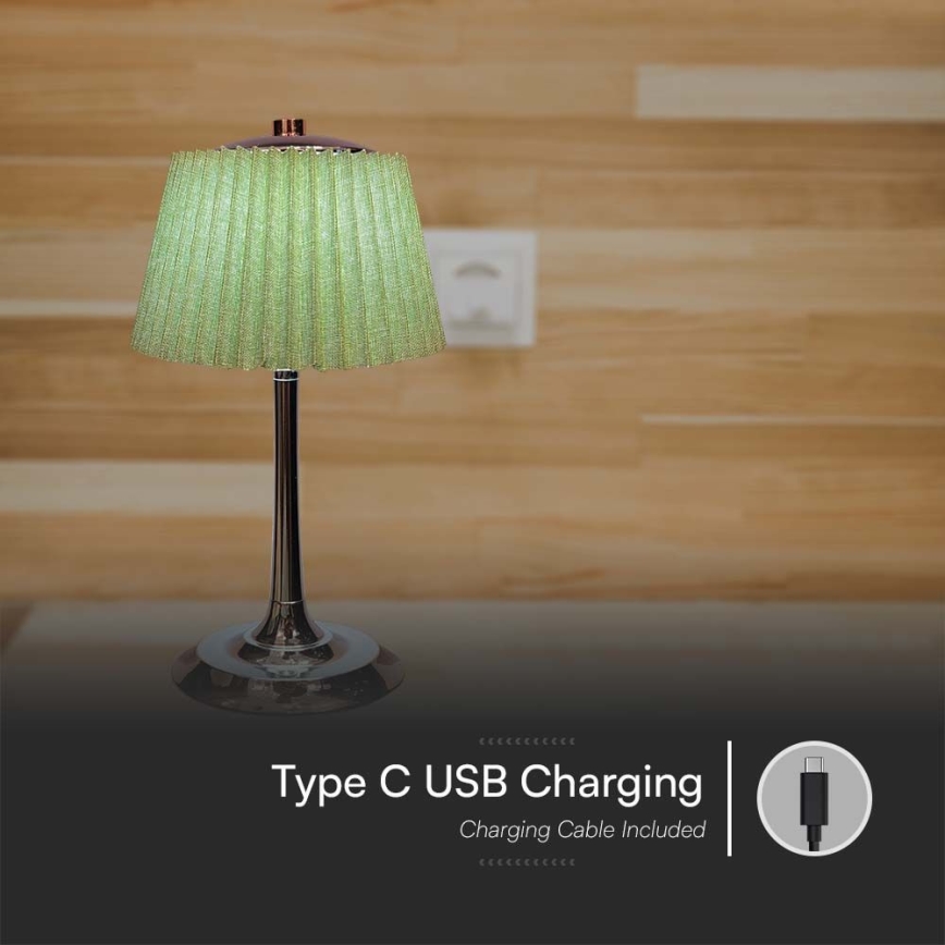 LED Dimmable rechargeable touch table lamp LED/1,5W/5V 3000/4000/6000K 1800 mAh green