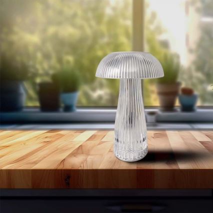LED Dimmable rechargeable touch table lamp LED/1W/5V 3000-6000K 1800 mAh clear