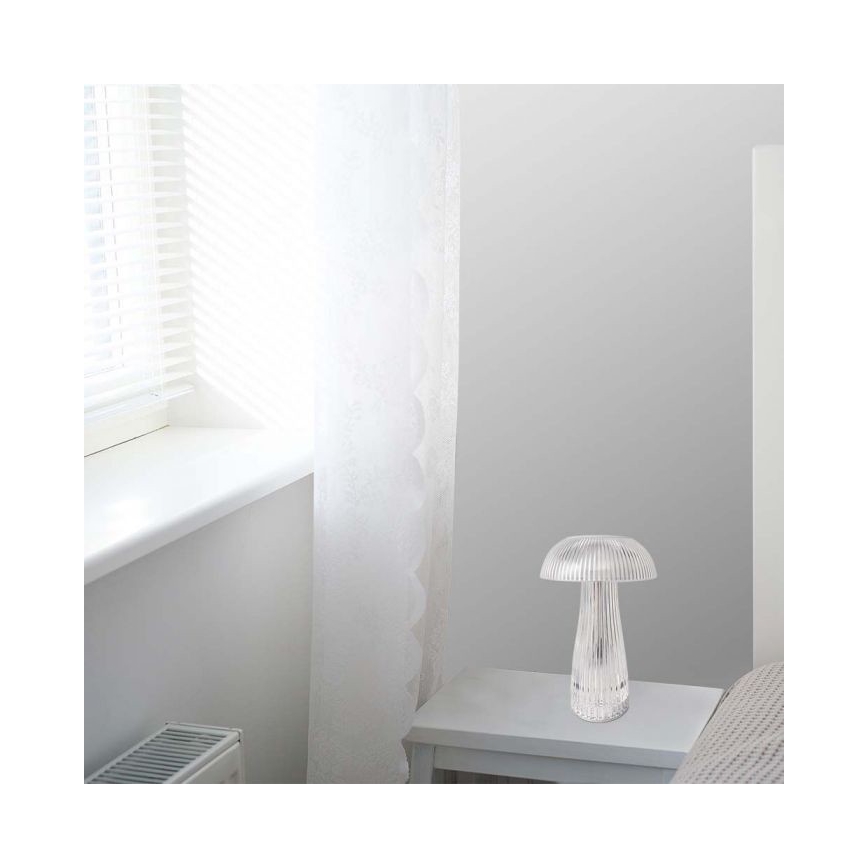 LED Dimmable rechargeable touch table lamp LED/1W/5V 3000-6000K 1800 mAh clear