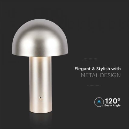 LED Dimmable rechargeable touch table lamp LED/1W/5V 3000-6000K 1800 mAh gold