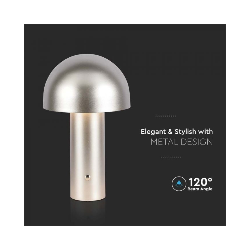 LED Dimmable rechargeable touch table lamp LED/1W/5V 3000-6000K 1800 mAh gold