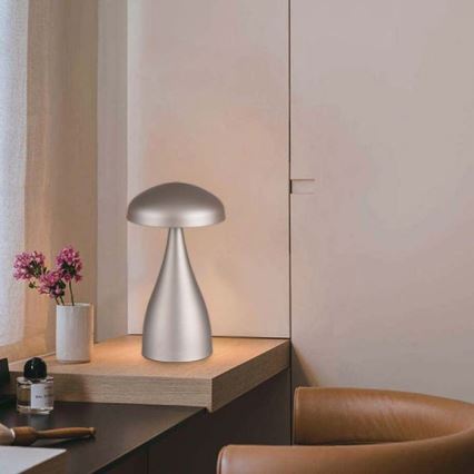 LED Dimmable rechargeable touch table lamp LED/1W/5V 3000-6000K 1800 mAh silver