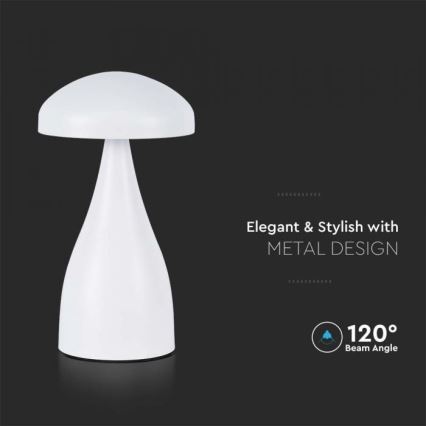 LED Dimmable rechargeable touch table lamp LED/1W/5V 3000-6000K 1800 mAh white