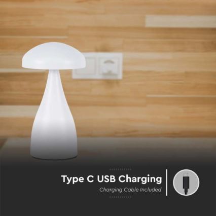 LED Dimmable rechargeable touch table lamp LED/1W/5V 3000-6000K 1800 mAh white