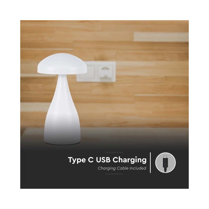 LED Dimmable rechargeable touch table lamp LED/1W/5V 3000-6000K 1800 mAh white