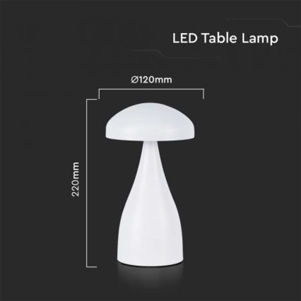 LED Dimmable rechargeable touch table lamp LED/1W/5V 3000-6000K 1800 mAh white