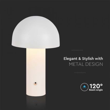LED Dimmable rechargeable touch table lamp LED/1W/5V 3000-6000K 1800 mAh white